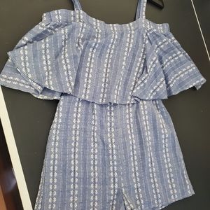 Blue and white romper size small by current project